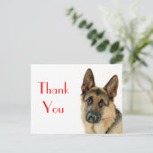 Dank u Duitse Herder Puppy Dog Post Kaart (Staand voorkant)