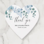 Dank u Dusty Eucalyptus bruiloft gunst Labels (Voorkant)