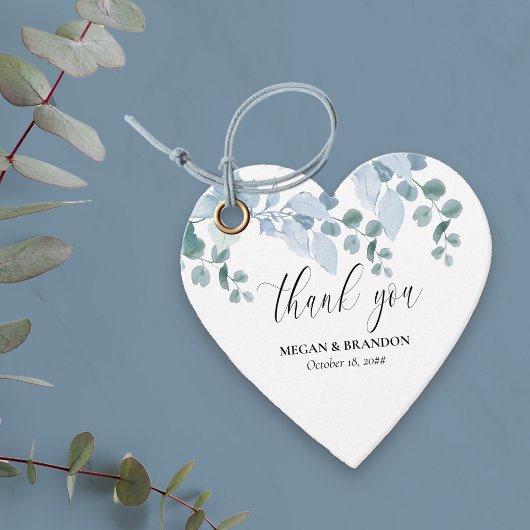 Dank u Dusty Eucalyptus bruiloft gunst Labels