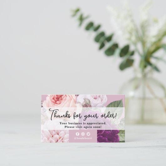 Dank u Dusty Mauve  Roos Bloemen Korting Visitekaartje (Staand voorkant)