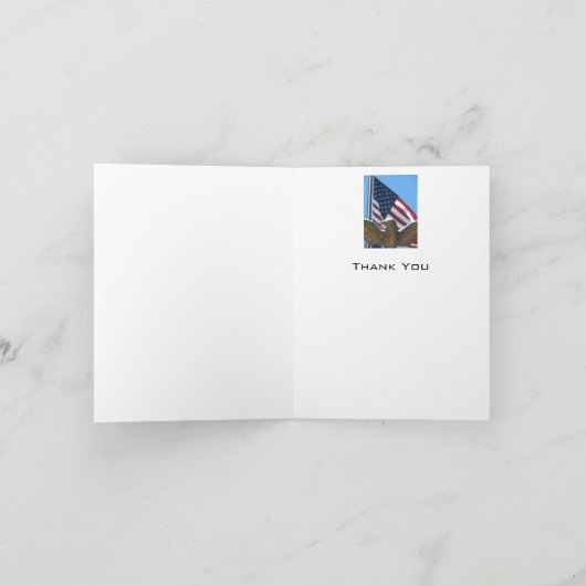Dank u: Eagle & Vlag Bedankkaart (Binnen)
