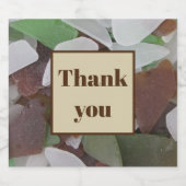Dank u Earth Tone Photo Beach Bedankt Zee Bier Etiket (Enkel label)