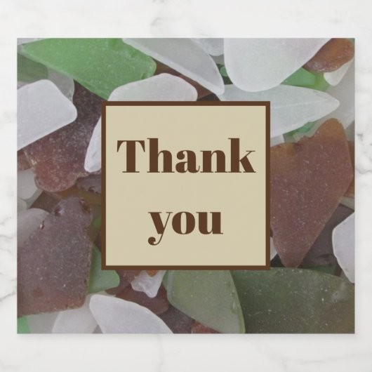 Dank u Earth Tone Photo Beach Bedankt Zee Bier Etiket (Enkel label)