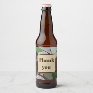 Dank u Earth Tone Photo Beach Bedankt Zee Bier Etiket