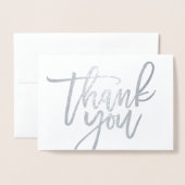 Dank u echte Folie script stijl 3 Folie Kaarten (Voorkant met envelop)