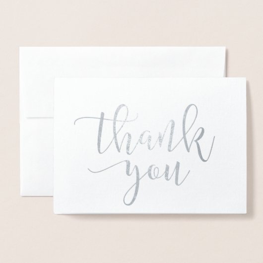 Dank u echte Folie script stijl 5 Folie Kaarten (Voorkant met envelop)