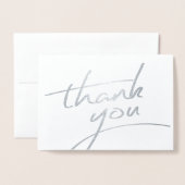 Dank u echte Folie script stijl 7 Folie Kaarten (Voorkant met envelop)