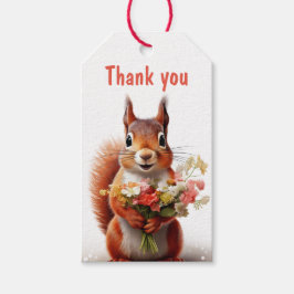 Dank u Eekhoorn Schattige Woodland Animal Cadeaulabel