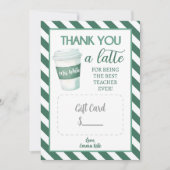 Dank u een Latte - Teacher Gift Cart Sjabloon (Voorkant)