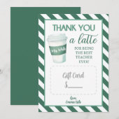 Dank u een Latte - Teacher Gift Cart Sjabloon (Voorkant / Achterkant)