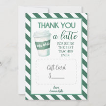 Dank u een Latte - Teacher Gift Cart Sjabloon