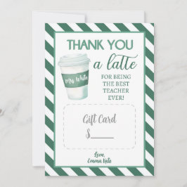 Dank u een Latte - Teacher Gift Cart Sjabloon