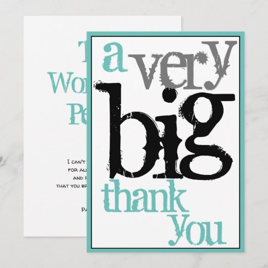 Dank u een zeer grote waardering van de Werknemers Bedankkaart (Voorkant / Achterkant)