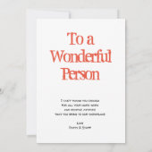 Dank u een zeer grote waardering voor het personee bedankkaart (Achterkant)