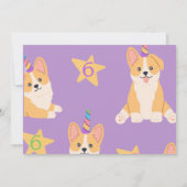 Dank u Eenhoorn Meisje Verjaardag, Corgi Party Kaart (Achterkant)