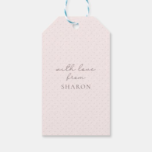 Dank u eenvoudig, roze, bloemig, script cadeaulabel (Achterkant)