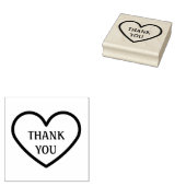 Dank u Eenvoudig Stijlvol Hart Hout Art Stamp Rubberstempel (Gestempeld)