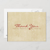 Dank u eenvoudige beige grunge achtergrond briefkaart (Voorkant / Achterkant)