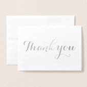 Dank u eenvoudige blanco elegante trendy wit folie kaarten (Voorkant met envelop)