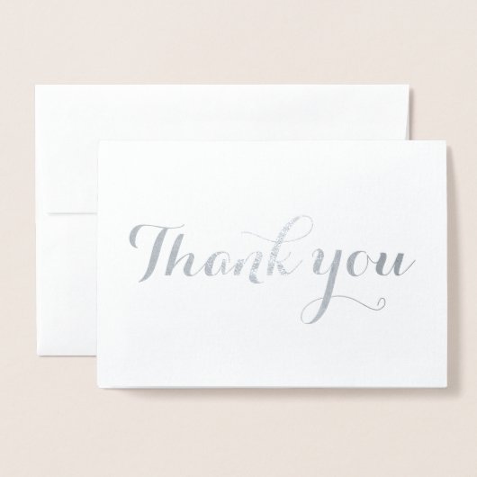 Dank u eenvoudige blanco elegante trendy wit folie kaarten (Voorkant met envelop)