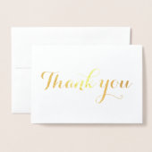 Dank u eenvoudige blanco elegante trendy wit folie kaarten (Voorkant met envelop)