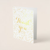 Dank u eenvoudige blanco sprenkels wit folie kaarten (Voorkant)