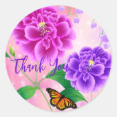 Dank U eenvoudige bloemencadeau verpakken sticker (Voorkant)