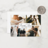 Dank u eenvoudige bruiloft 4 foto budget notitiekaartje (Voorkant / Achterkant in situ)