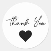 Dank u eenvoudige elegante moderne minimalistische ronde sticker (Voorkant)