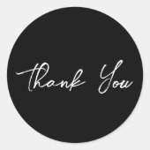 Dank u eenvoudige elegante moderne minimalistische ronde sticker (Voorkant)
