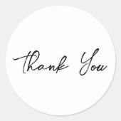 Dank u eenvoudige elegante moderne minimalistische ronde sticker (Voorkant)