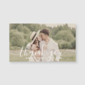 Dank u eenvoudige handschrift bruiloft foto magnee (Voorkant)