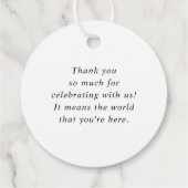 Dank u eenvoudige handschrift hart bruiloft bedankjes labels (Achterkant)