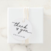 Dank u eenvoudige handschrift hart bruiloft bedankjes labels (In situ)