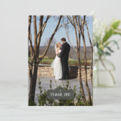 Dank u, eenvoudige met de hand getekende grijze aa bedankkaart (Staand voorkant)