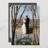 Dank u, eenvoudige met de hand getekende grijze aa bedankkaart (Voorkant / Achterkant)