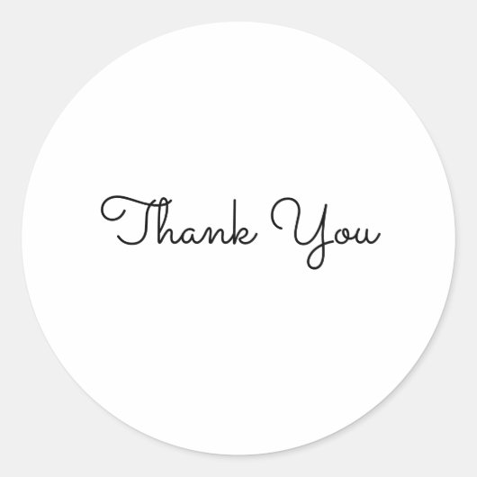 Dank u eenvoudige minimale tekststijlkaart ronde sticker (Voorkant)