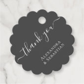 Dank u eenvoudige typografie gepersonaliseerde bru bedankjes labels (Voorkant)