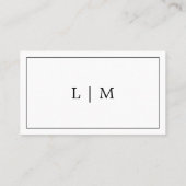 Dank u Eenvoudige zwarte en Witte Monogram Invoege Visitekaartje (Achterkant)