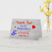 Dank u eerste responders en essentiële werknemers kaart (Gele Bloem)