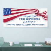 Dank u, eerstehulpverlener, politie, patriottisch  spandoek (Beurs)