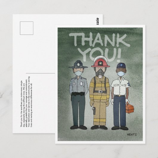 Dank U Eerstehulpverleners Briefkaart (Voorkant / Achterkant)