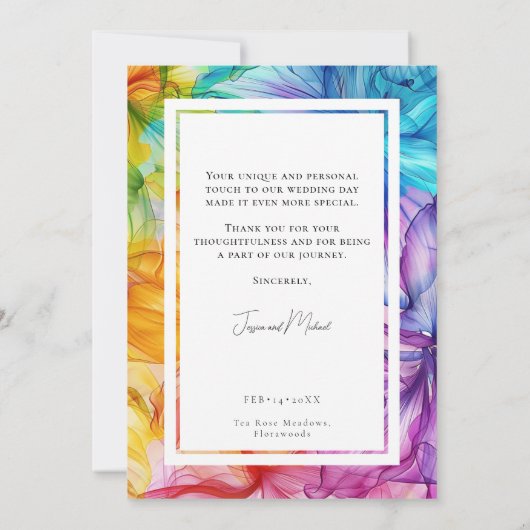 ❤️Dank u Eetherische Bloom Bedankkaart (Achterkant)