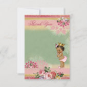 Dank u Eiffeltoren Etnische Prinses Baby shower Bedankkaart (Achterkant)