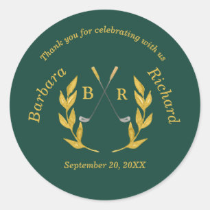 *Dank U Elegant Aangepast Golf Thema Trouwfeest Ronde Sticker