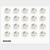 Dank u Elegant Bloemen Lente bruiloft Ronde Sticker (Vel)