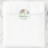 Dank u Elegant Bloemen Lente bruiloft Ronde Sticker (Tas)