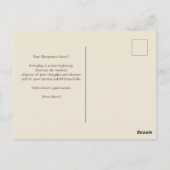 Dank u Elegant Bloemen Roos Antiek Klokvogel Briefkaart (Achterkant)