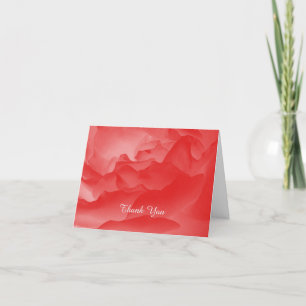 Dank u Elegant Coral Pink Rose Bloemen Note Kaart