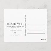 Dank u Elegant Eenvoudige Trouwfoto Briefkaarten (Achterkant)